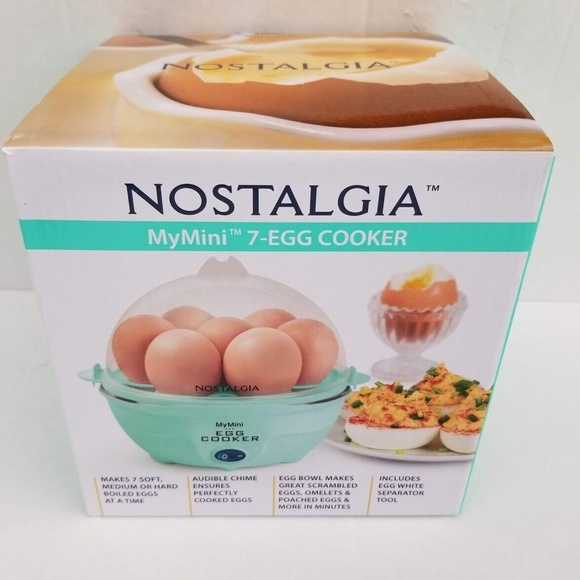 MyMini 7 Egg Rapid Cooker Teal Color Can Boil Scramble Poach Omelette Steam NIB - Picture 2 of 9